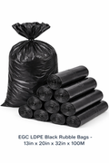 EGC LDPE Black Rubble Bags - 13in x 20in x 32in x 100M
