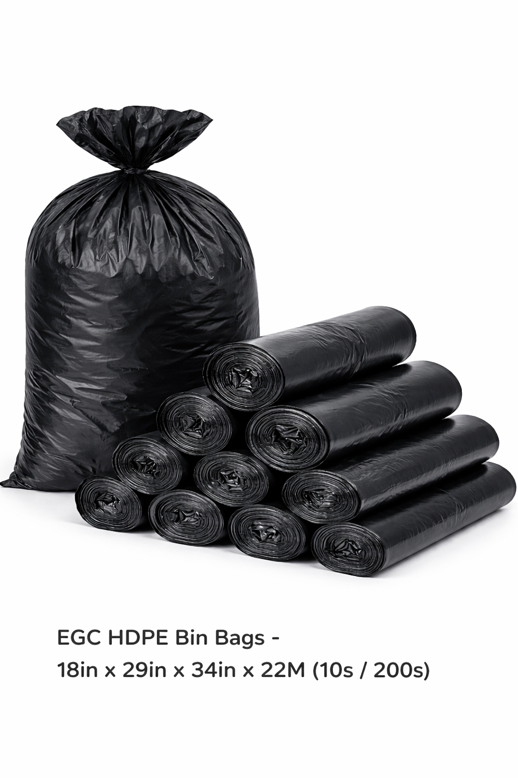 EGC HDPE Bin Bags - 18in x 29in x 34in x 22M (10s / 200s)